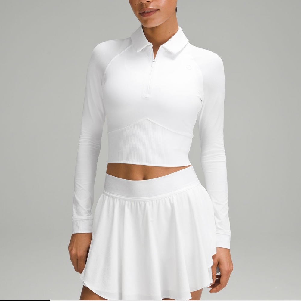 Lululemon || Half-Zip Long-Sleeve Polo Shirt || White || 2 || NWT ||